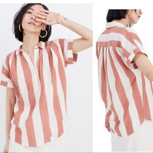 Madewell Central Popover Dovedale Stripe 2X Plus